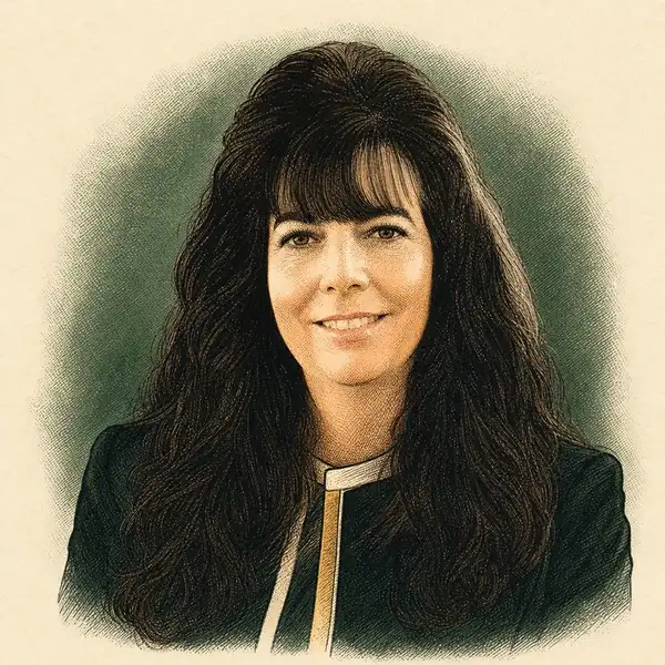 Illustrated portrait of Cindy VanSteenburg, Licensed Associate Real Estate Broker at Win Morrison Realty