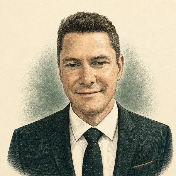Illustrated portrait of Peter Tirc, Licensed Real Estate Salesperson at Win Morrison Realty