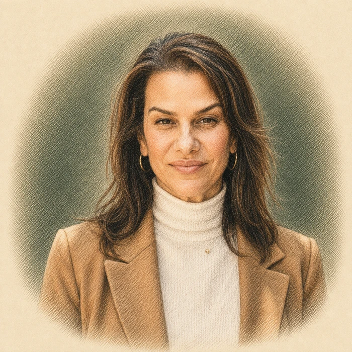 Illustrated portrait of Nadina Truini, Licensed Associate Real Estate Broker at Win Morrison Realty